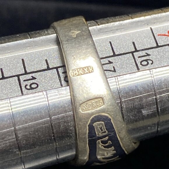 Vintage USSR Sterling Silver 875 Enamel Band Ring – Kyiv KHM – Size 8 – 3.24g - Picture 4 of 11